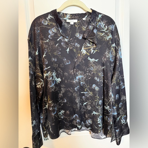 New Vince Thistle Silk Blouse - Picture 3 of 6